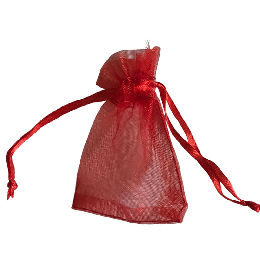 Pose organza rød 5x7 cm