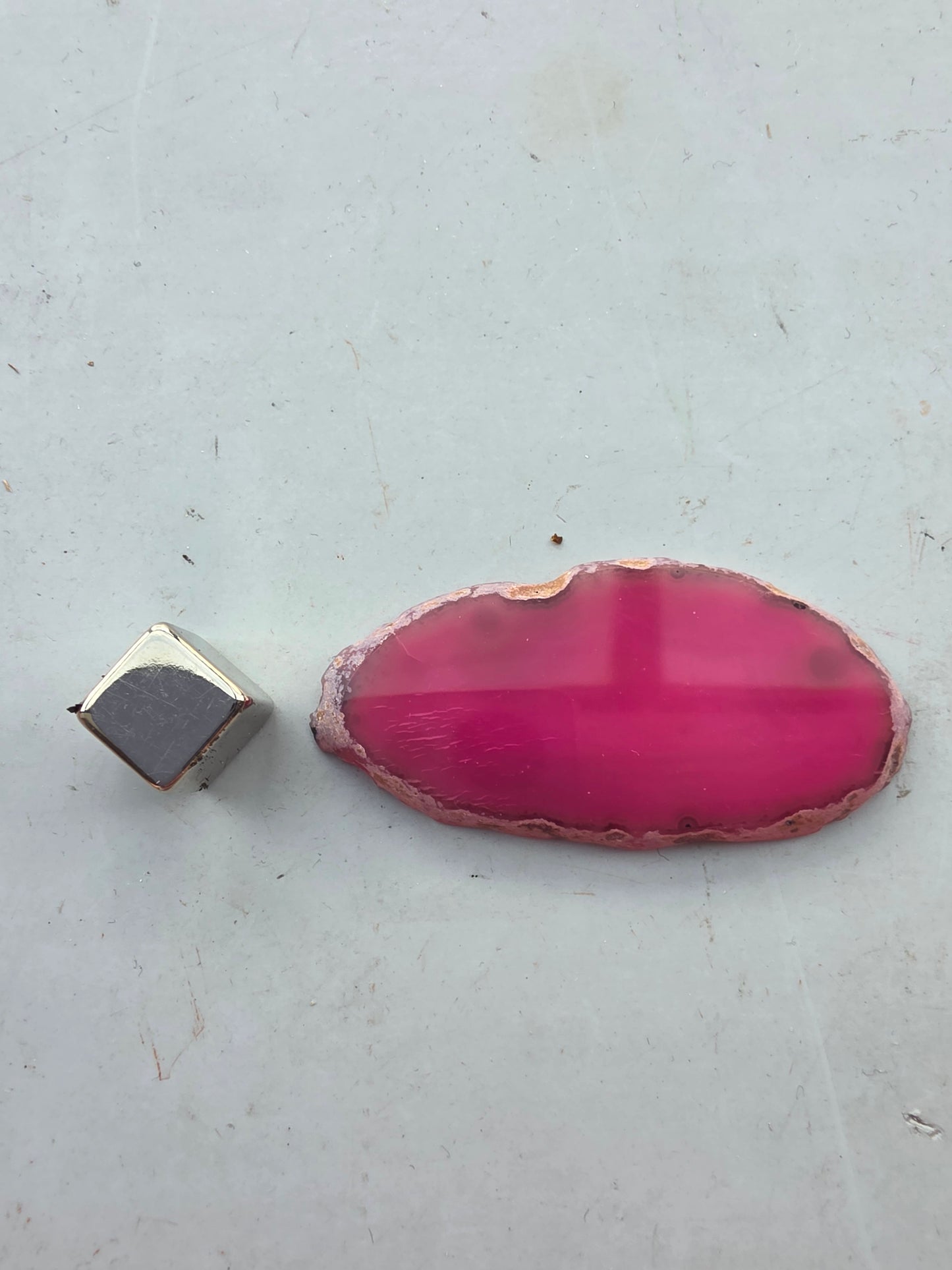 Agat Geode Pink Skive