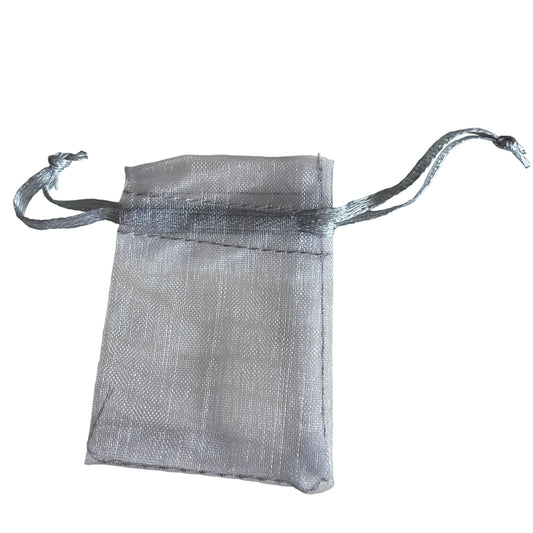 Pose organza sølv 5x7 cm