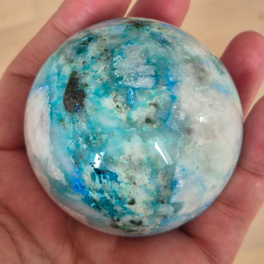 Fønix Kugle (Chrysocolla i Kvarts)