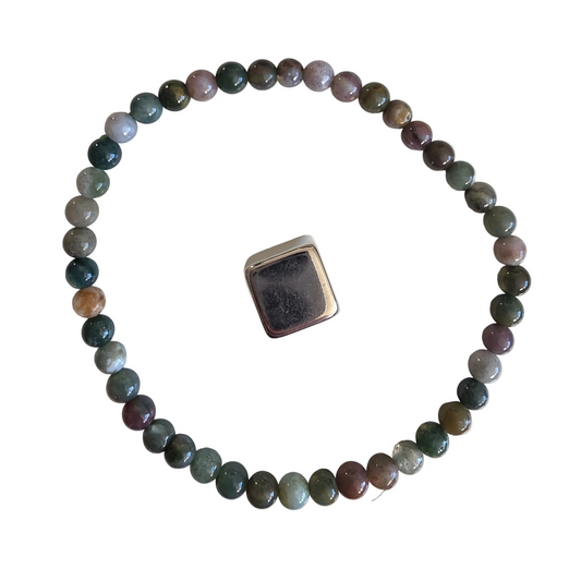 Armbånd Jaspis/Agat mix 4mm
