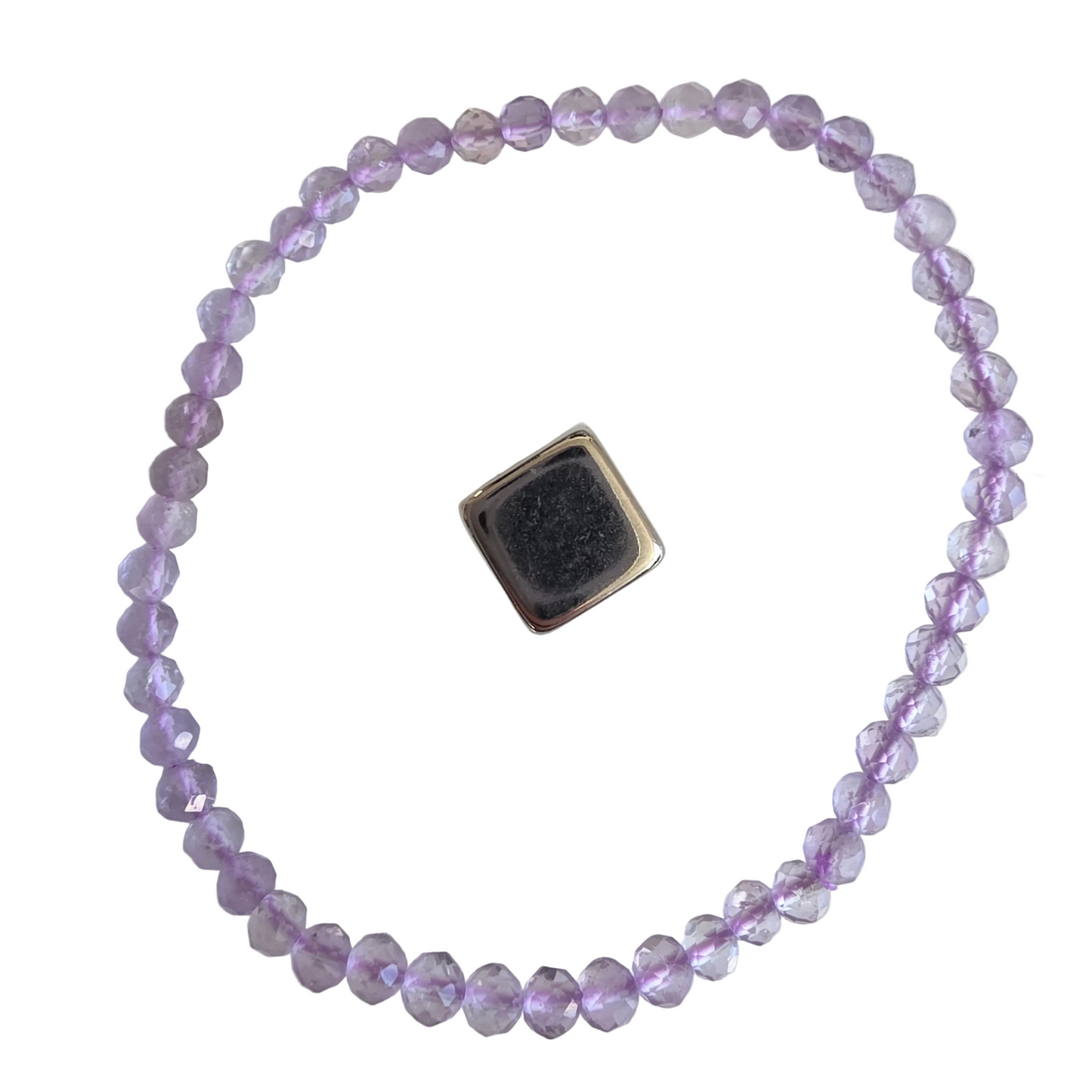 Armbånd Ametyst lys facet 4mm