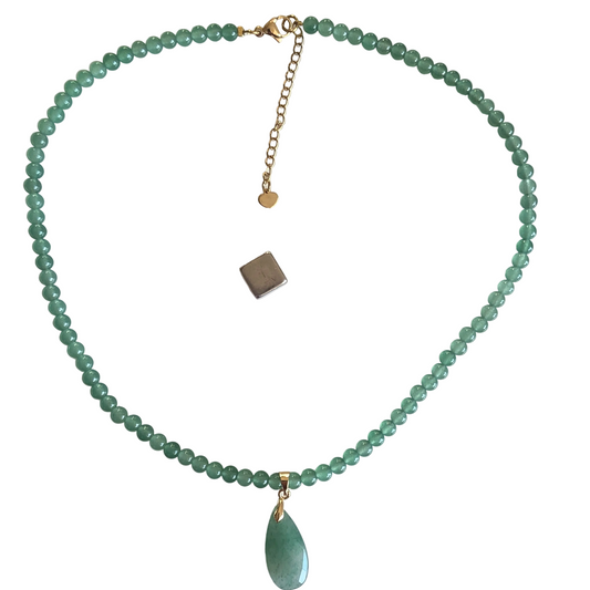 Aventurin Grøn halskæde 45 cm