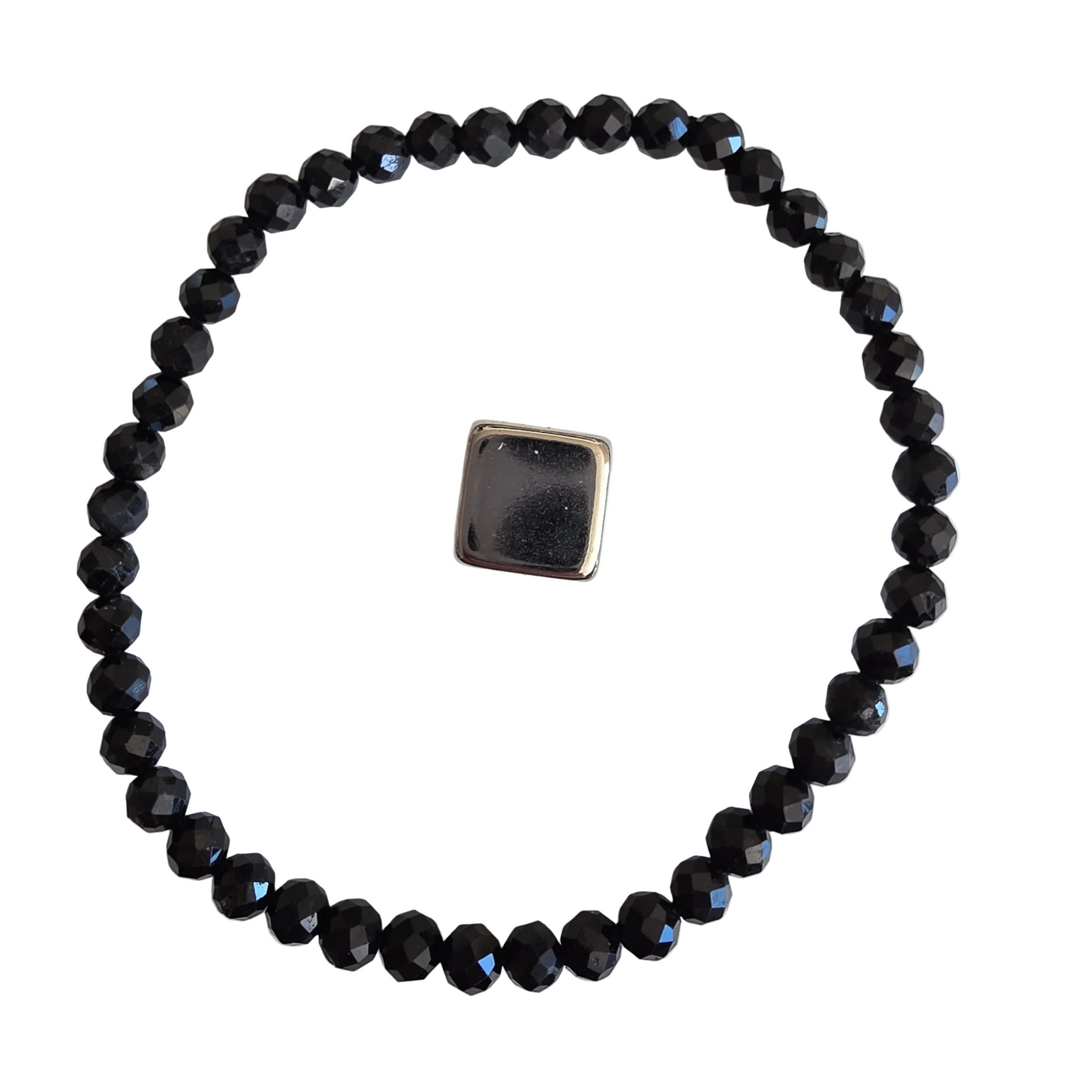 Obsidian sort armbånd facet 4 mm