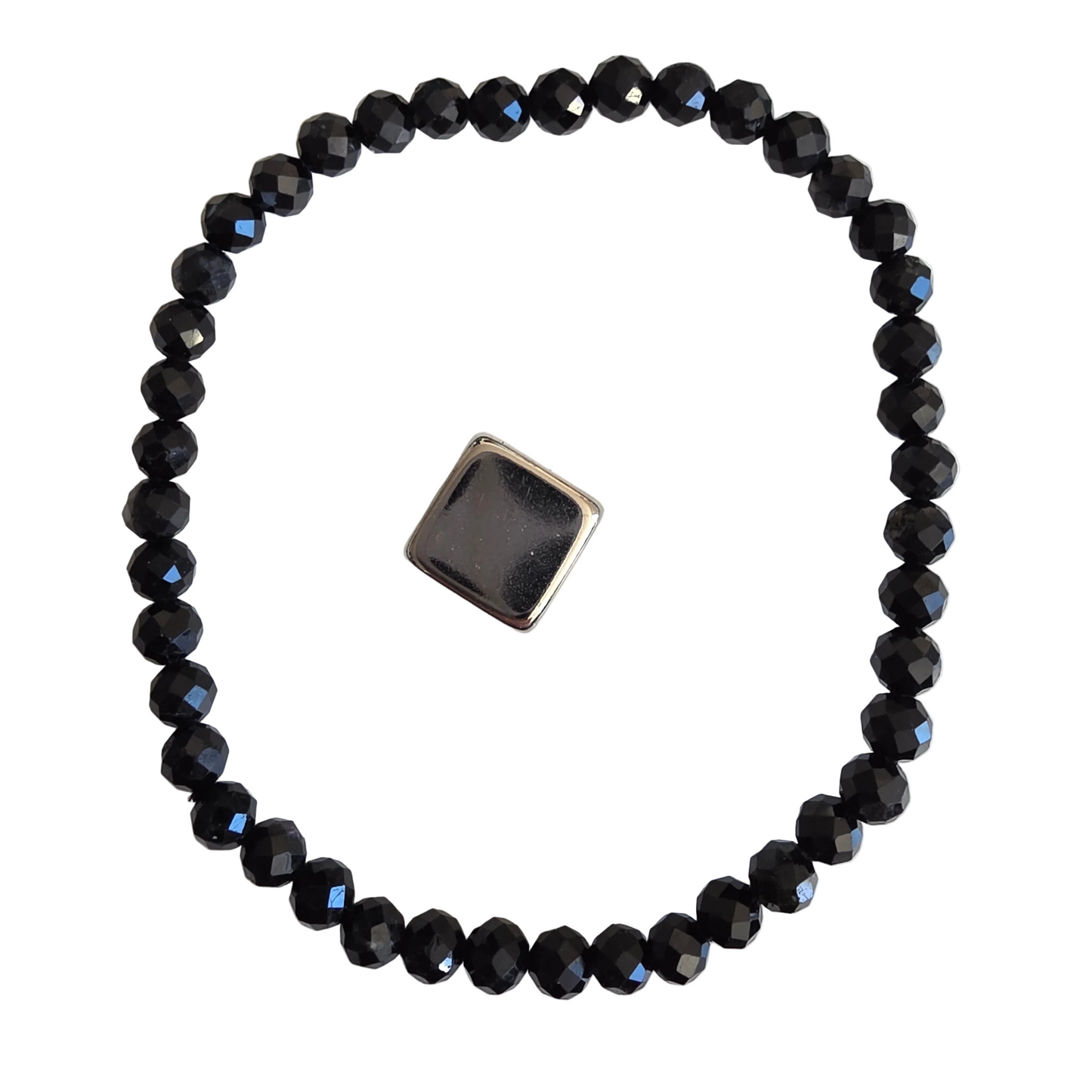 Armbånd Turmalin sort facet 4 mm