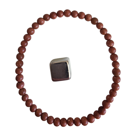 Armbånd Guldsten 4mm