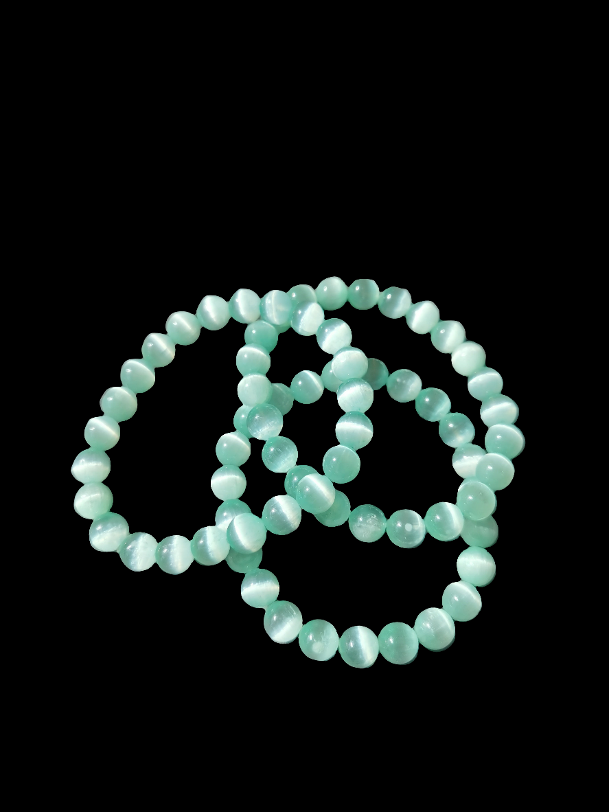 Grønt selenit armbånd med engleenergi og spirituel rensning.