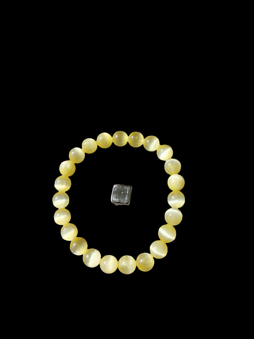 Gult selenit armbånd med engleenergi og spirituel rensning.