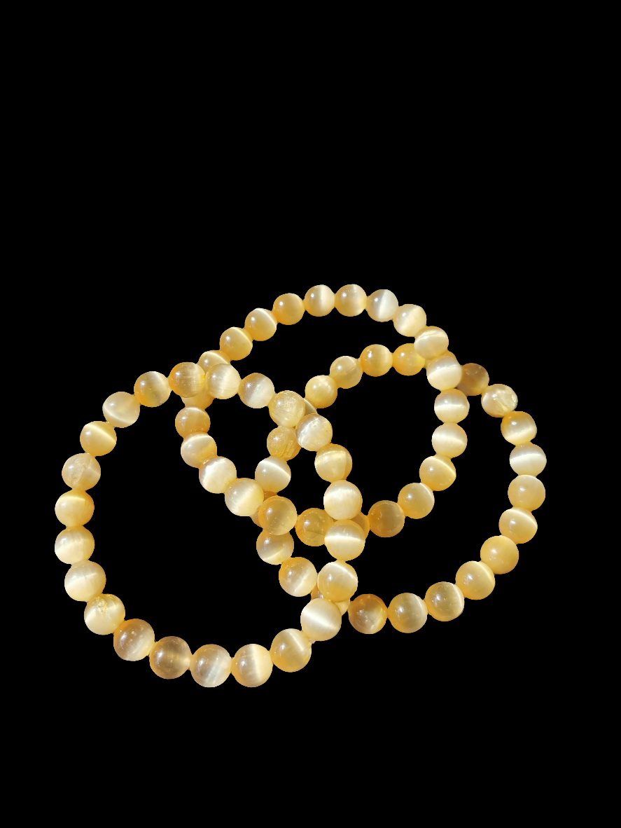 Orange selenit armbånd med engleenergi og spirituel rensning.