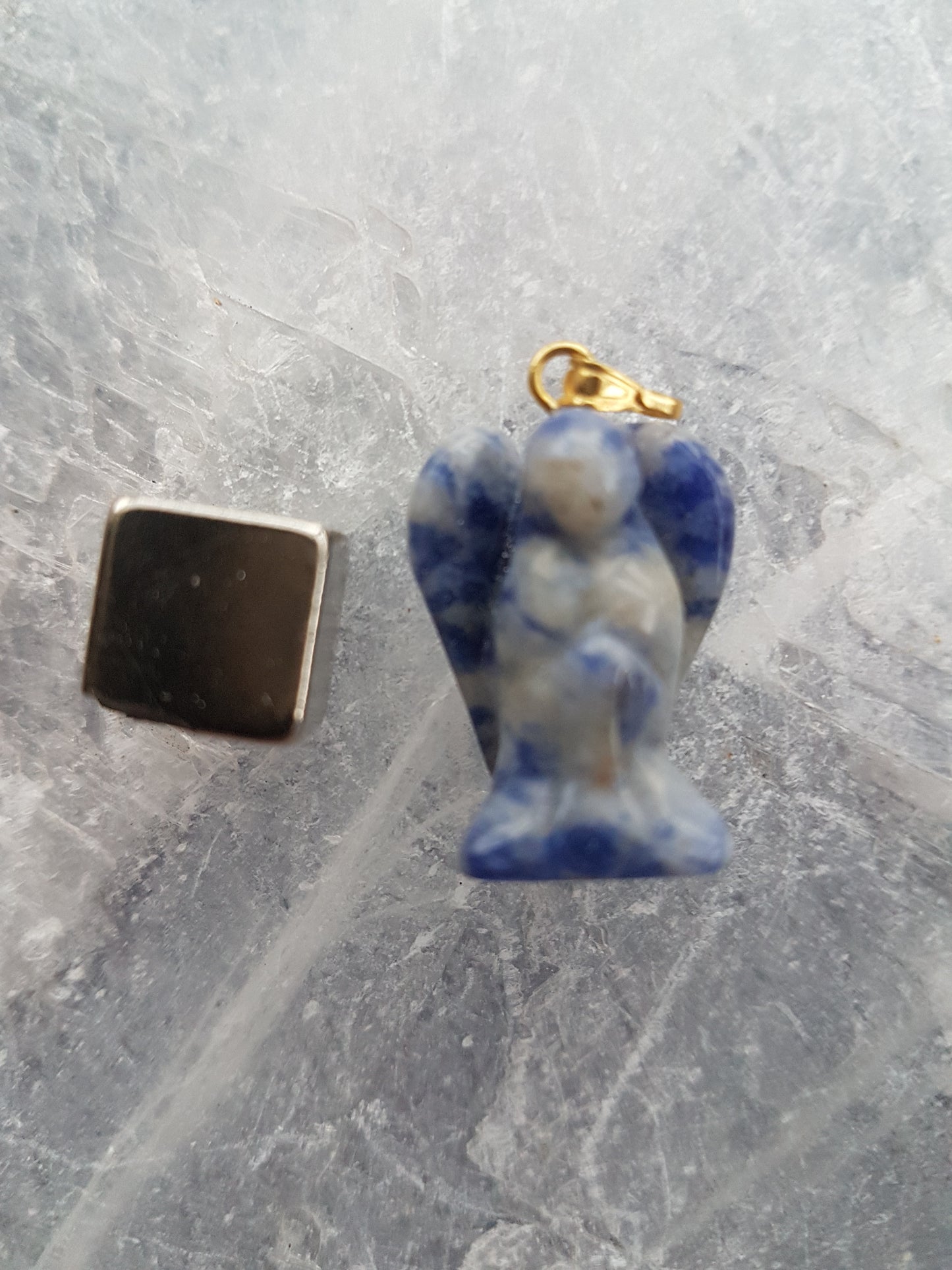 Quartz blue angel pendant