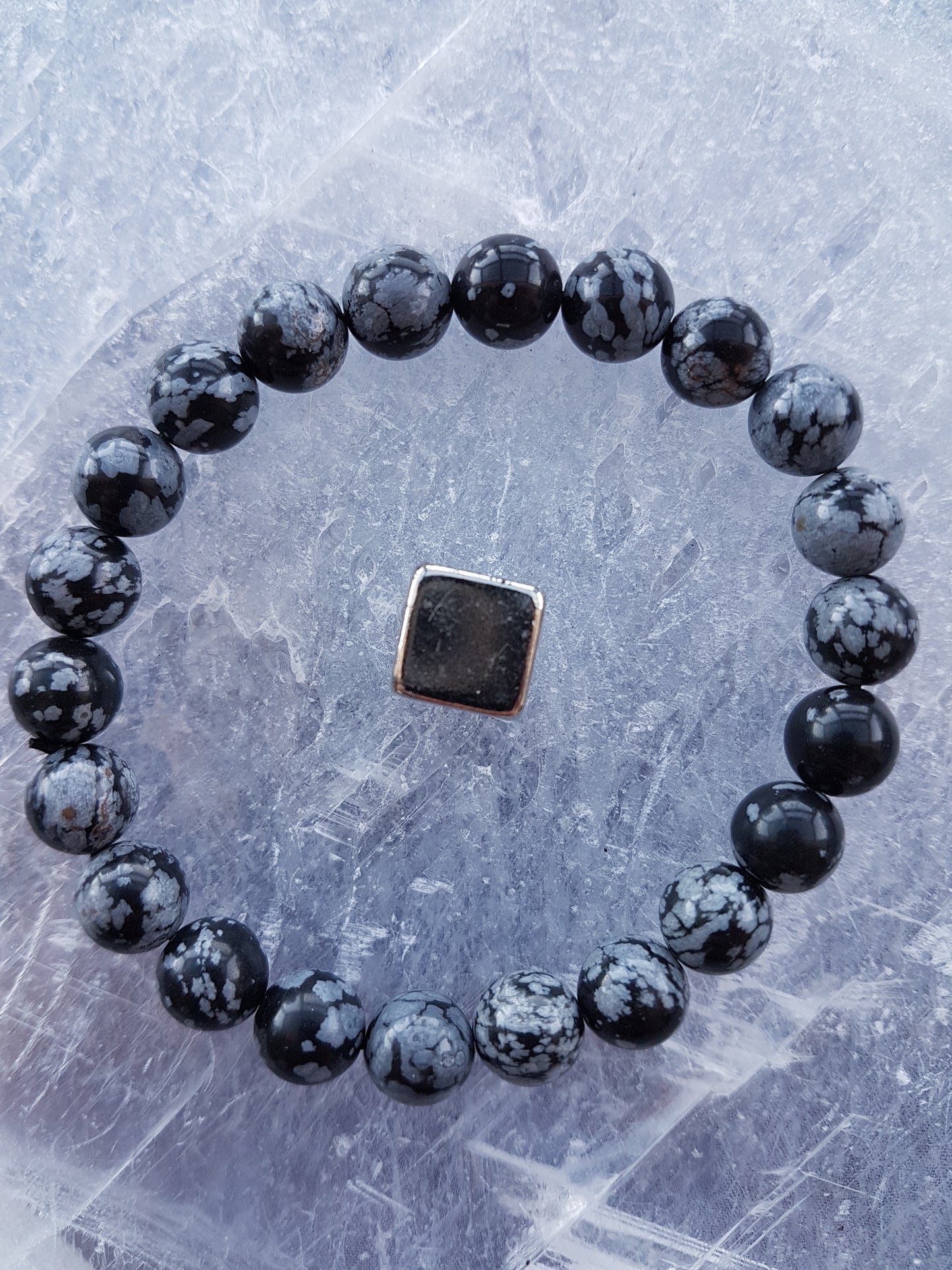 Armbånd Obsidian snefnug