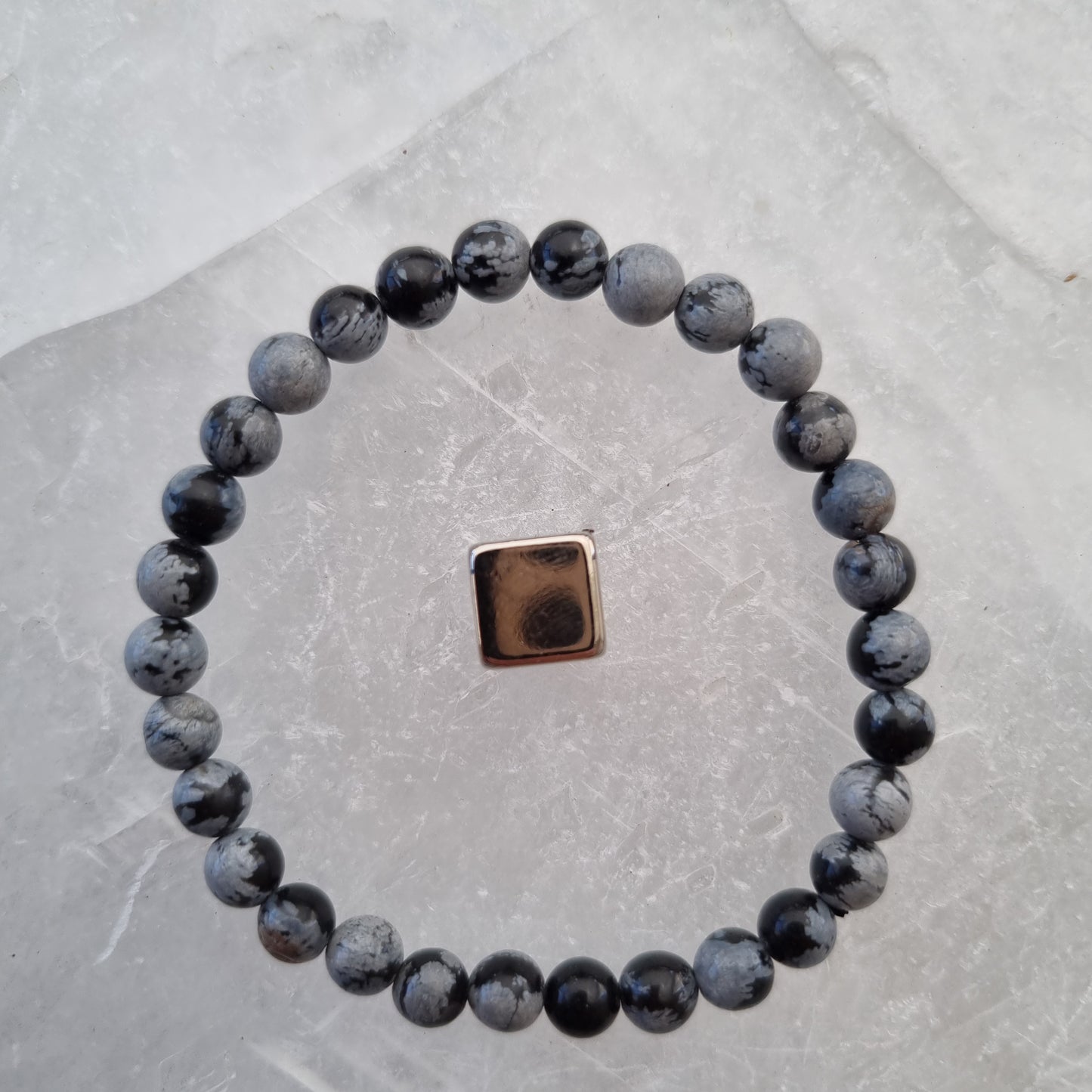 Armbånd Obsidian snefnug