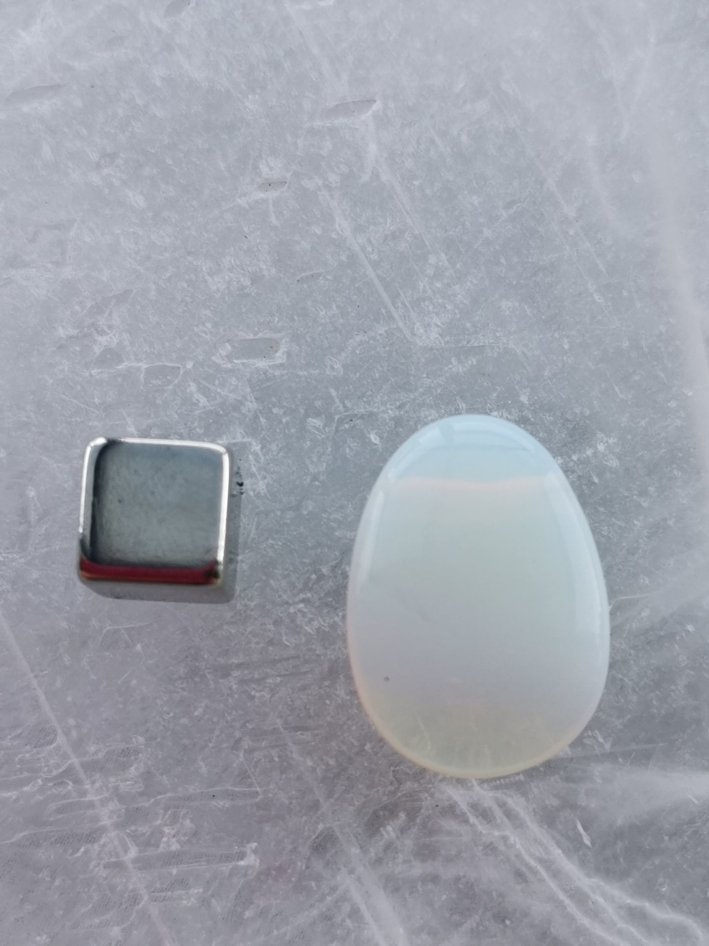 Opal glas fladt vedhæng