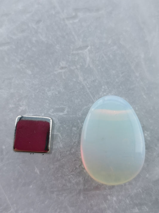 Opal glas fladt vedhæng