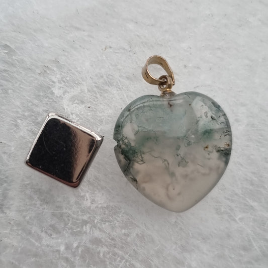 Agat mos hjerte vedhæng