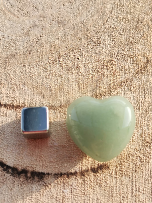 Aventurine Green heart pendant with hole