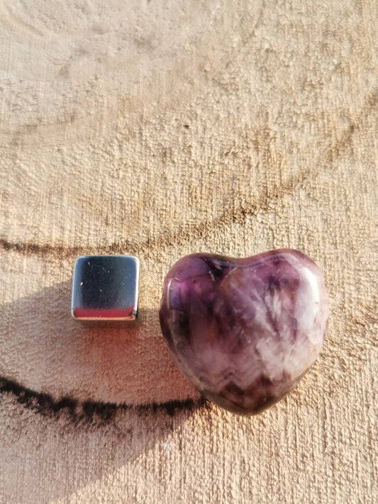 Amethyst Chevron heart pendant with hole