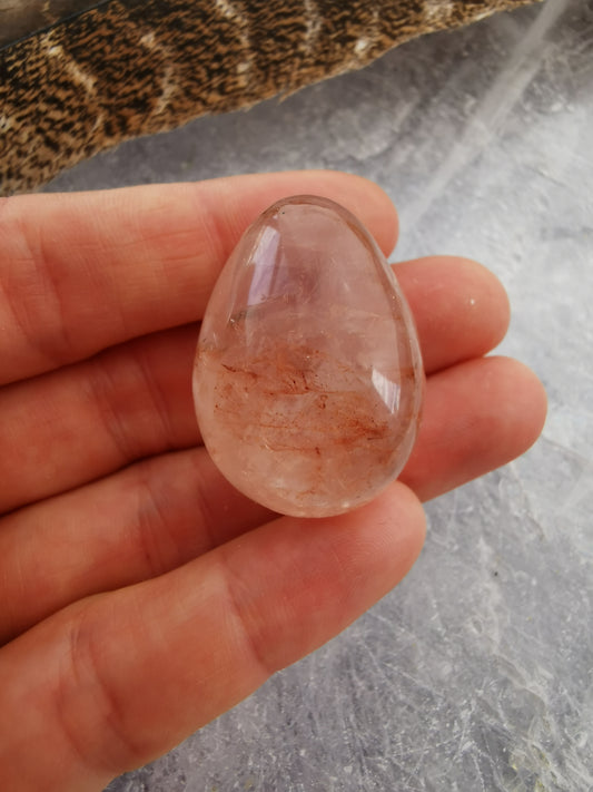 Egg Rock Crystal with Hematoid 