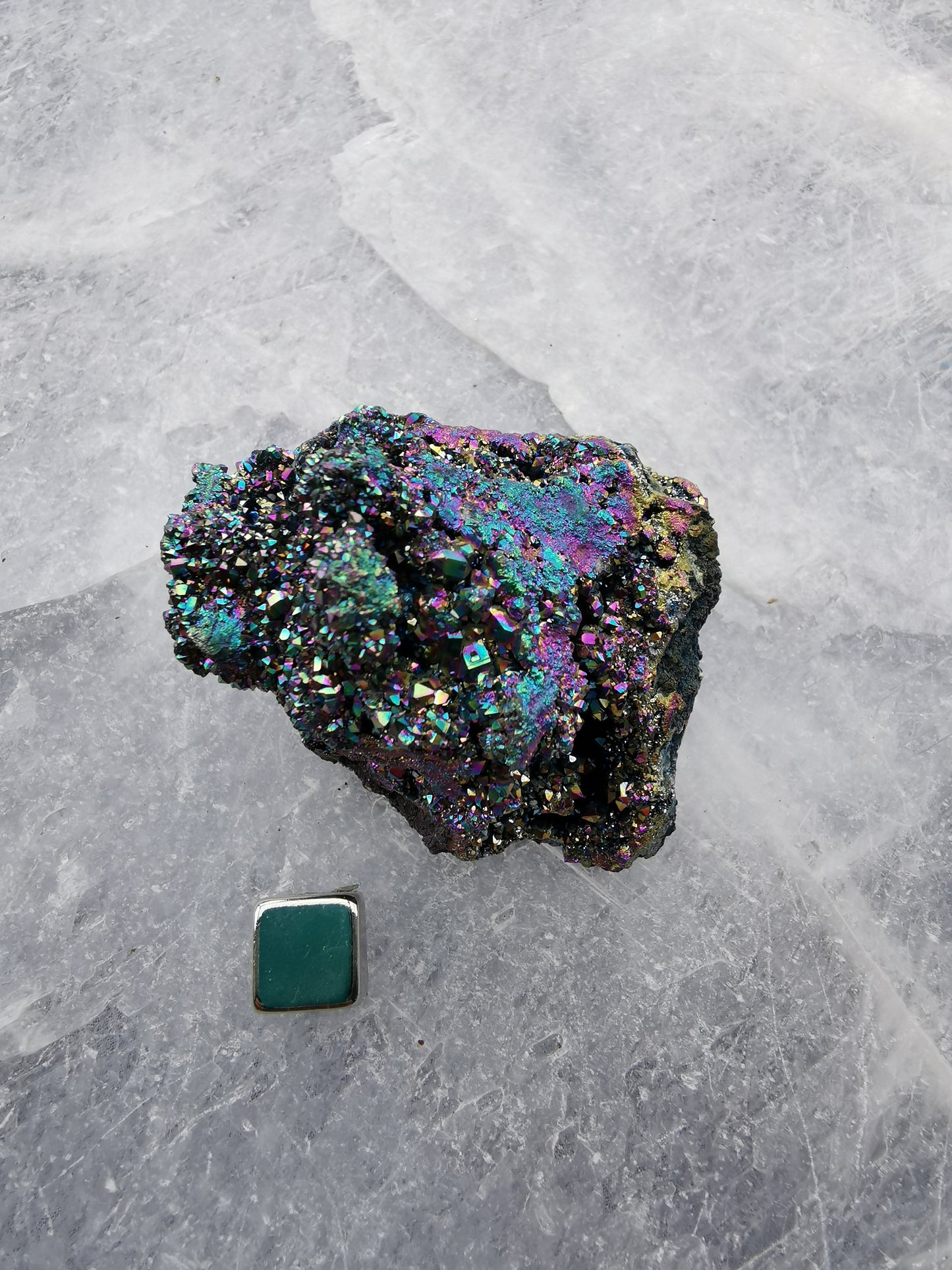 Rainbow calcite Geode - medium