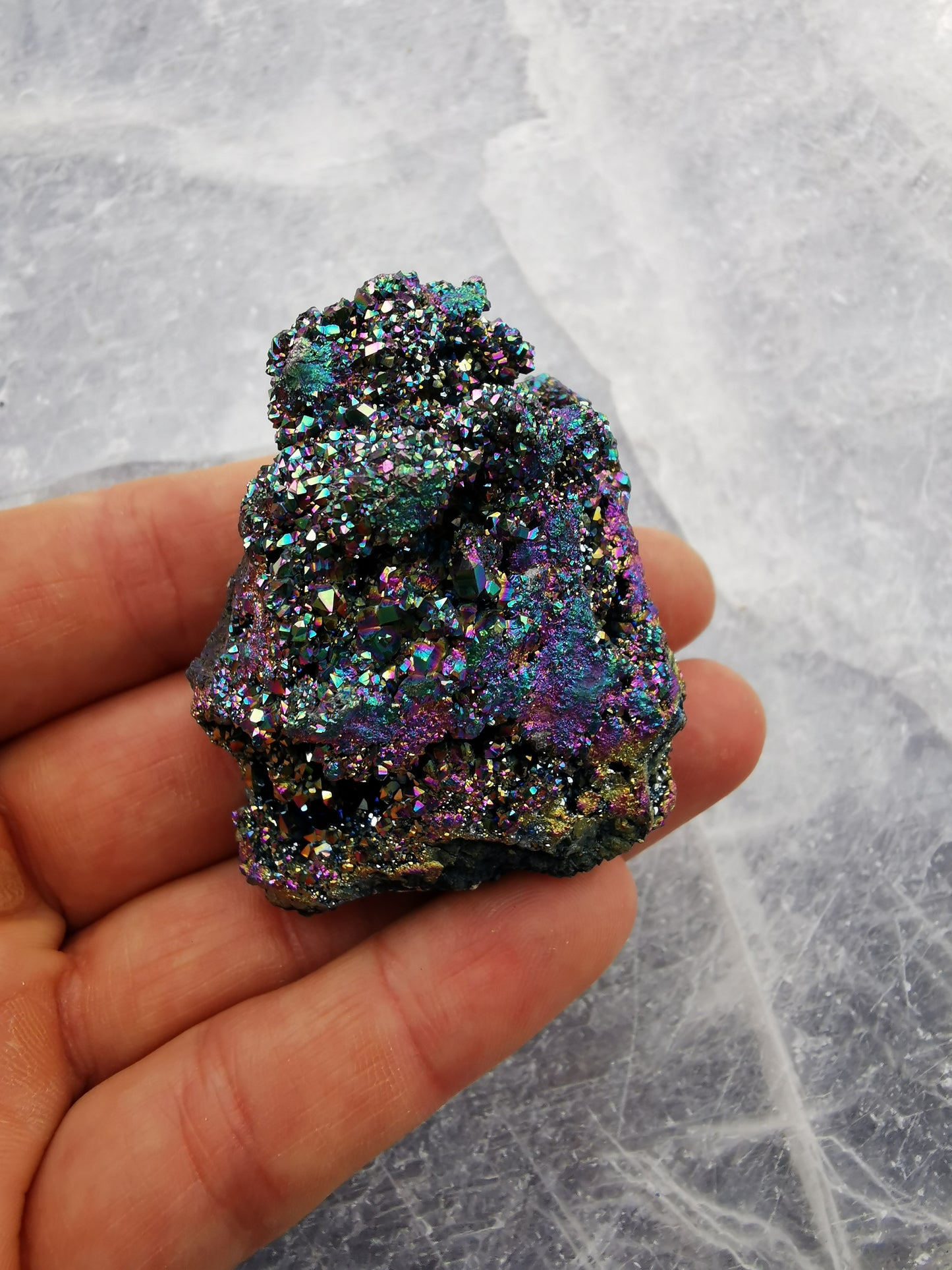Rainbow calcite Geode - medium