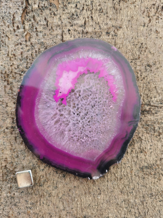 Agat Geode Pink Skive