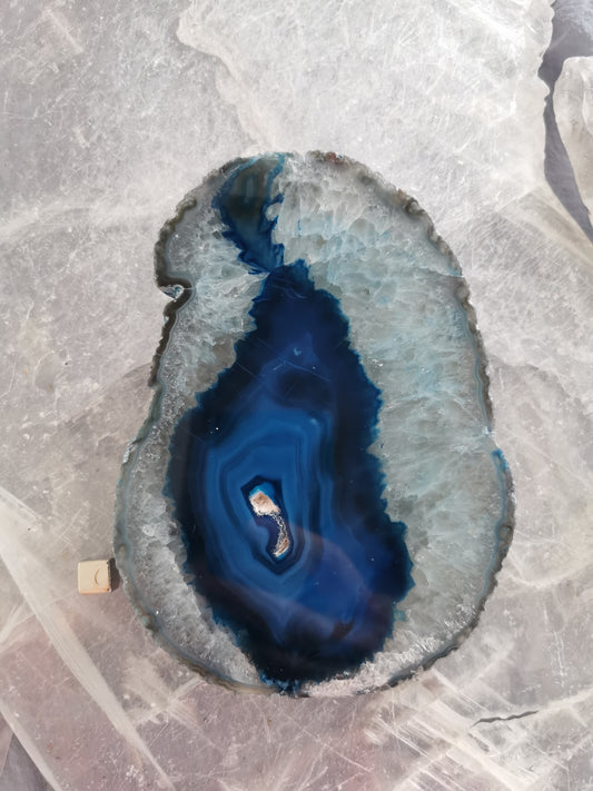 Agat Geode blå Skive