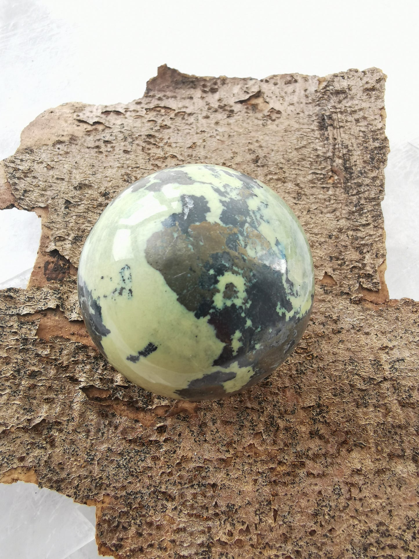 Serpentine w/Pyrite ball