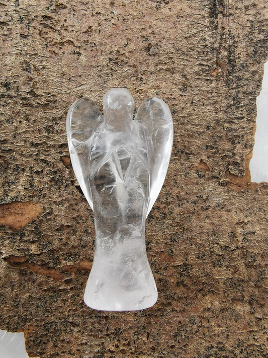 Rock crystal angel - 6.8 cm
