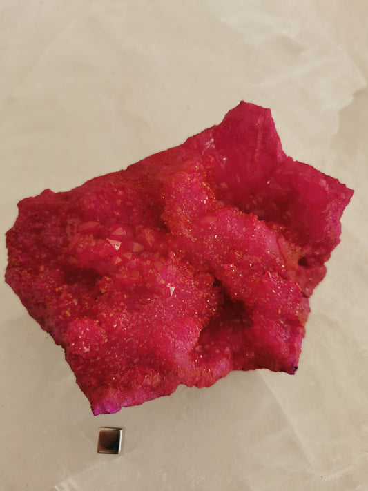 Calcit Pink rå - farvet
