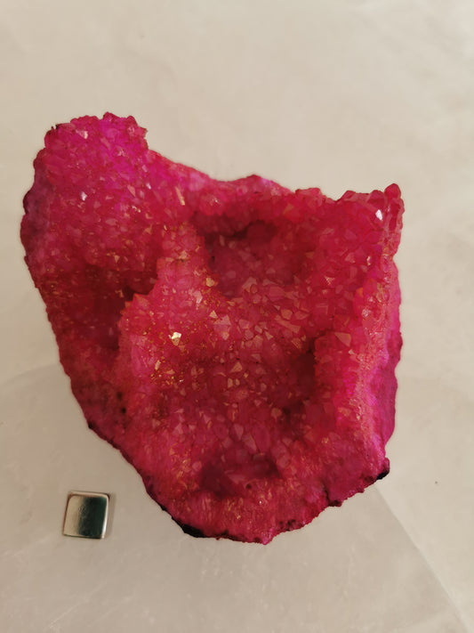 Calcit Pink rå - farvet