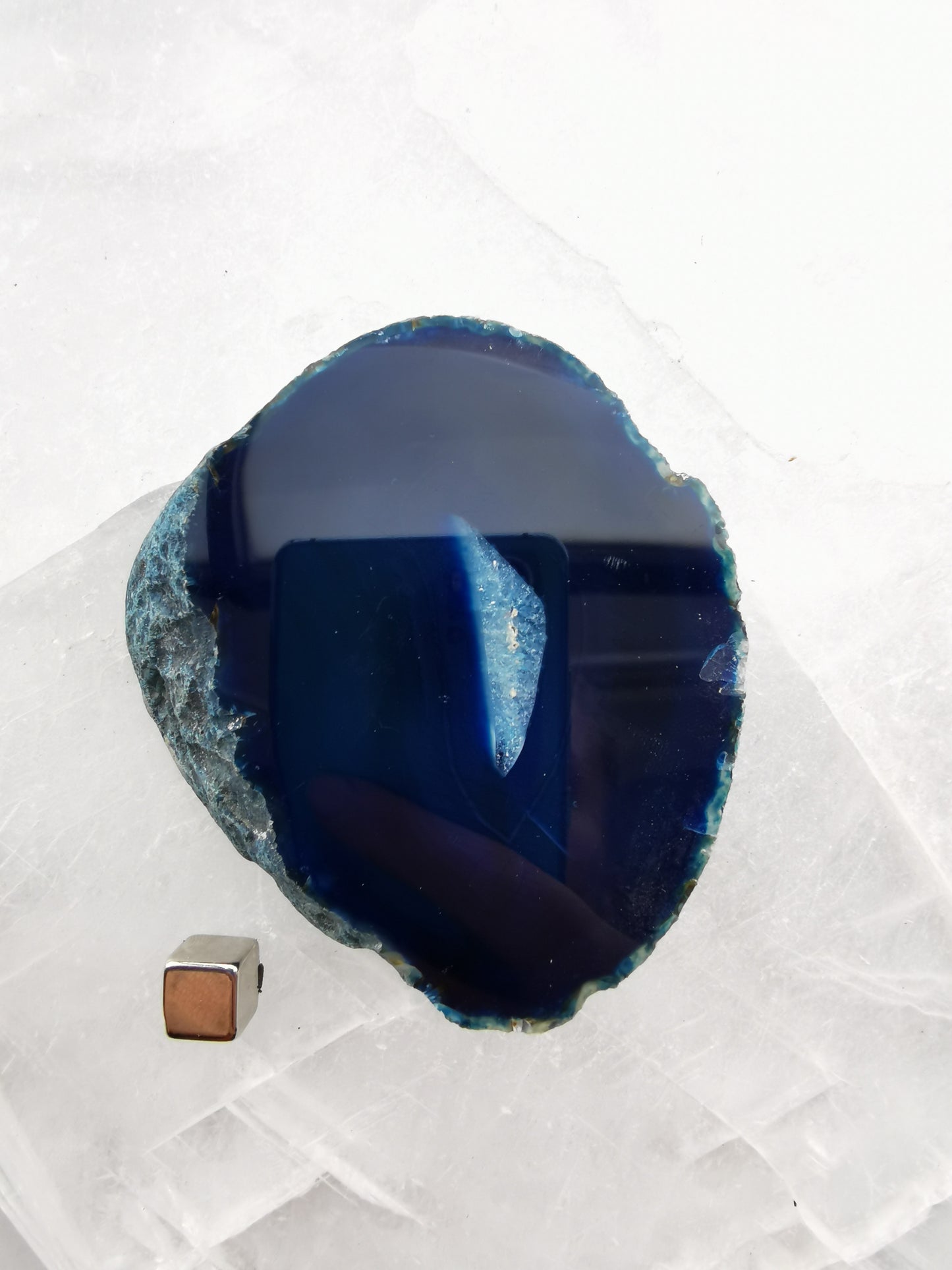 Agat Geode blå Skive