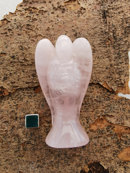 Rosakvarts engel - højde 7,5 cm