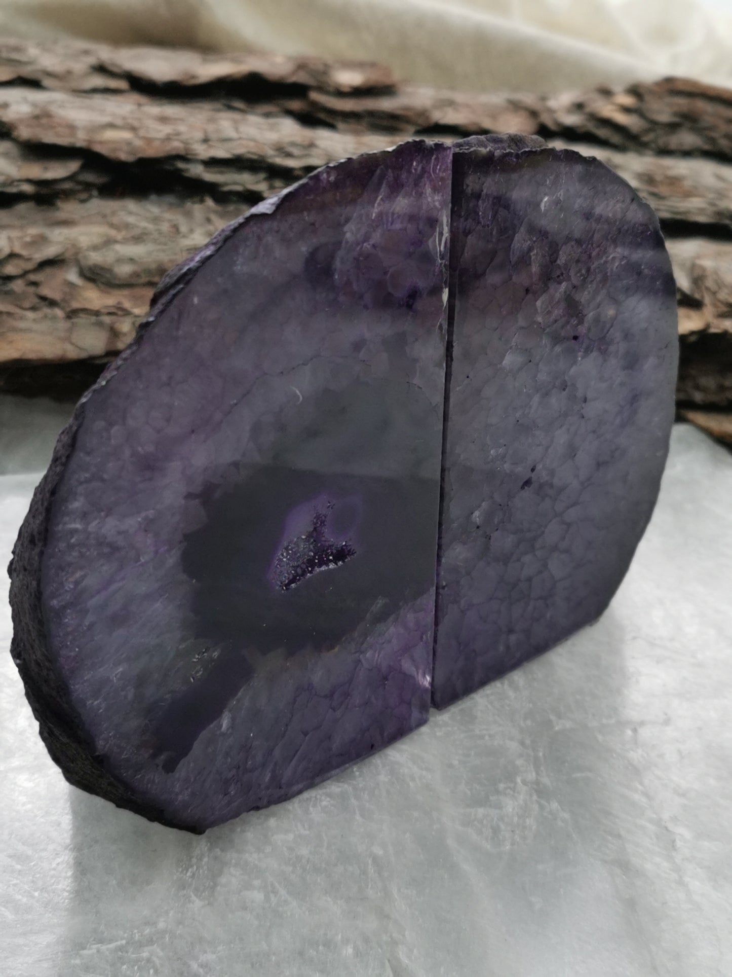 Agate Geode Purple - set (bookend)